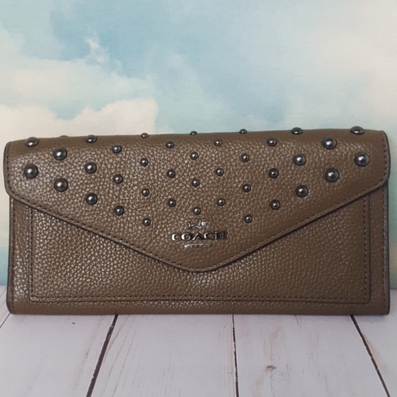 Coach Handbags - COACH Soft Wallet Ombre Rivet Dark Fatigue lmk